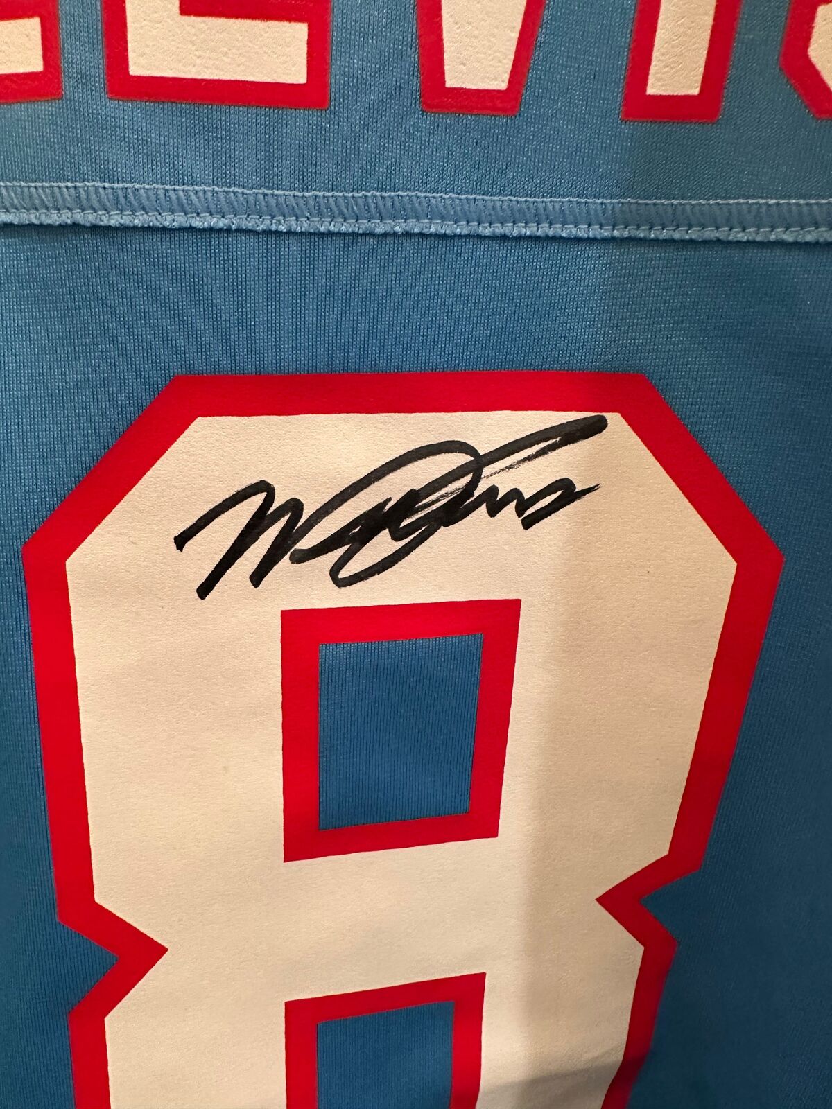 Will Levis Autographed Tennessee Titans Oilers Throwback Nike Elite #8 Jersey