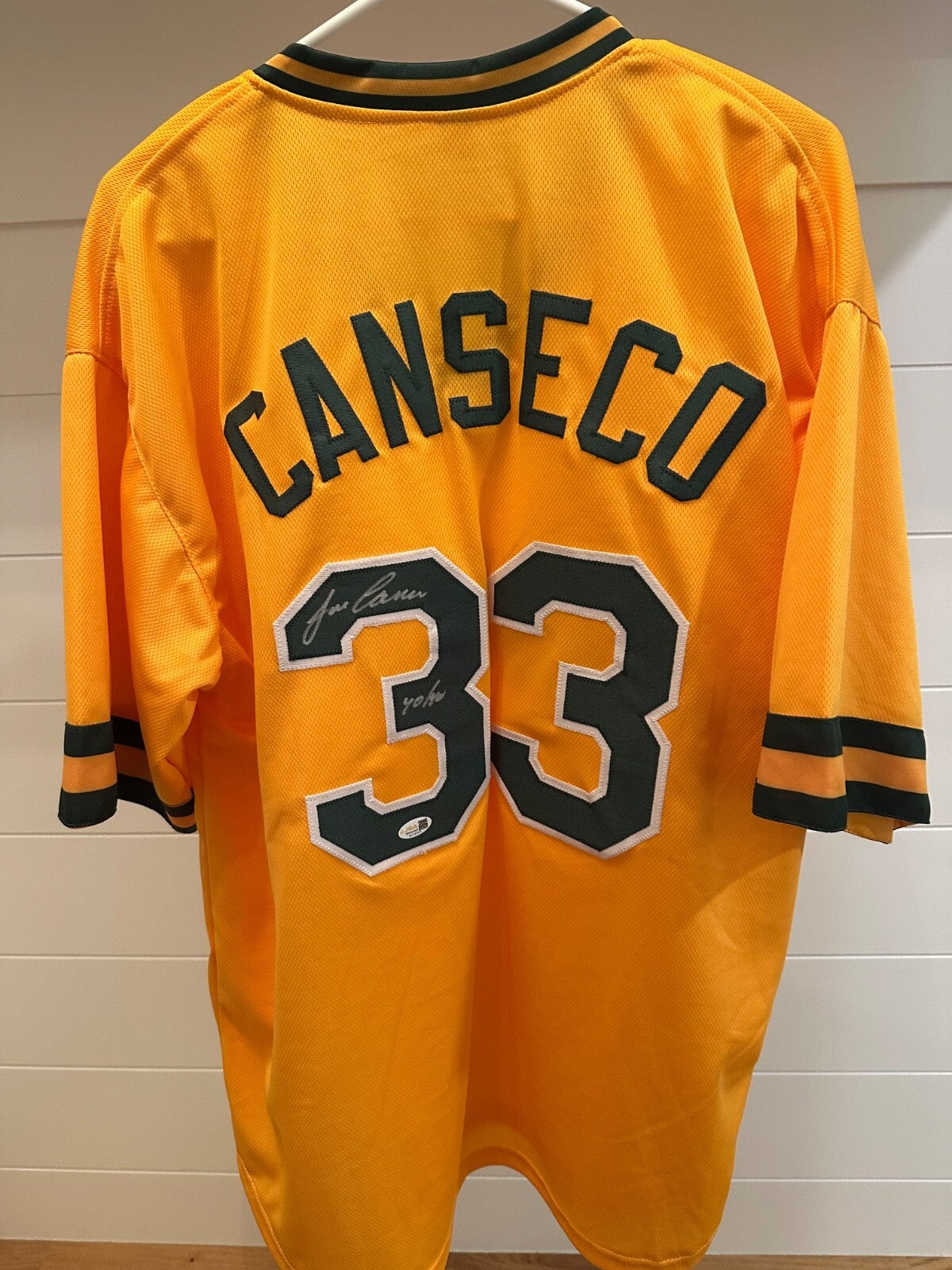 Jose Canseco Signed Oakland A’s #33 Jersey – 40/40 Inscription – JSA Witnessed