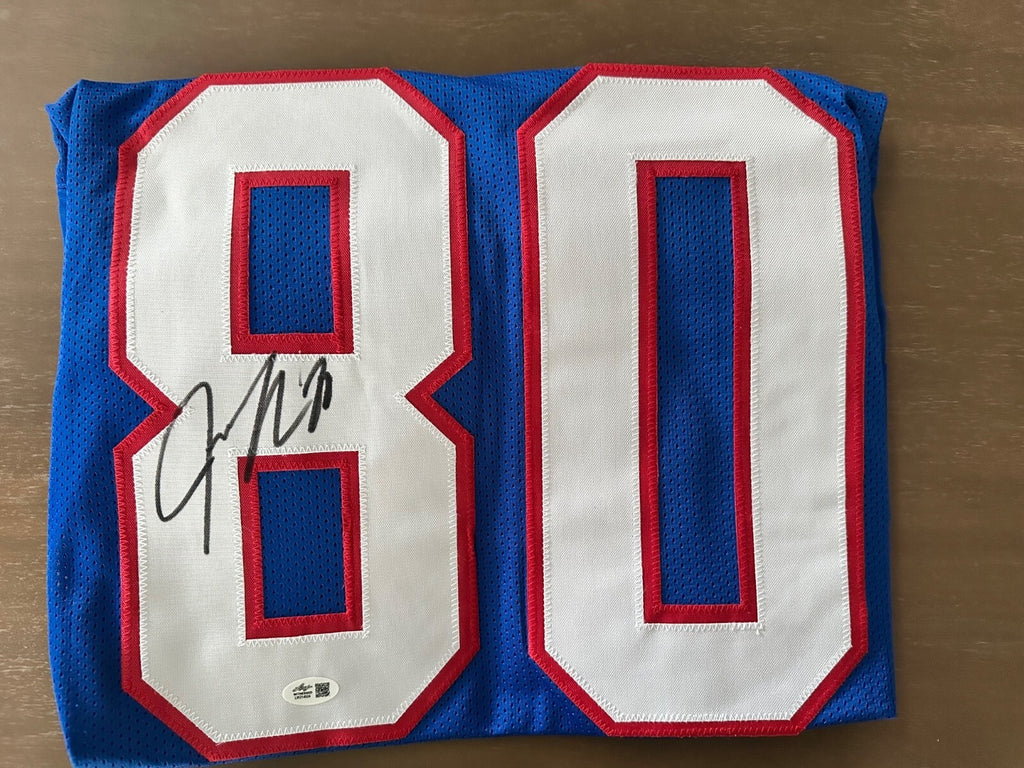 Jeremy Shockey Signed New York Giants Throwback Jersey – Leaf Witnessed COA