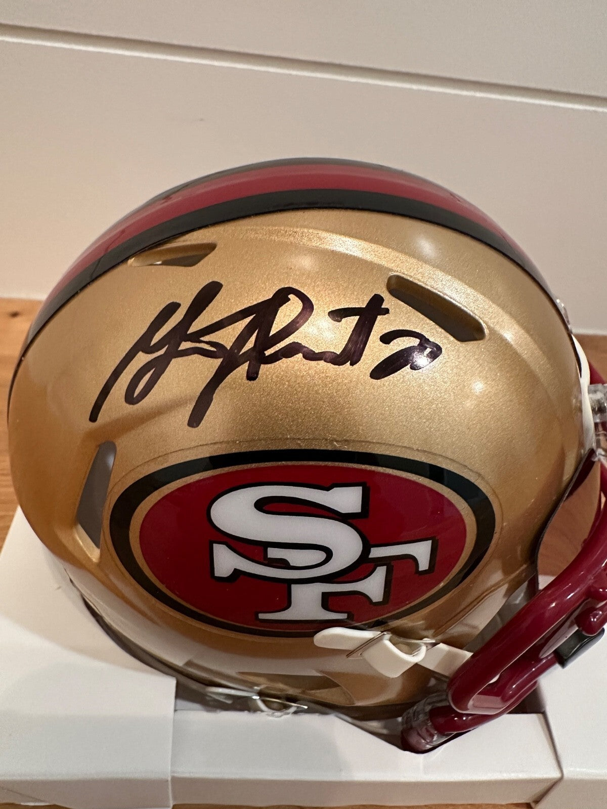 Garrison Hearst Signed 49ers Riddell Speed Mini Helmet – Beckett Witnessed
