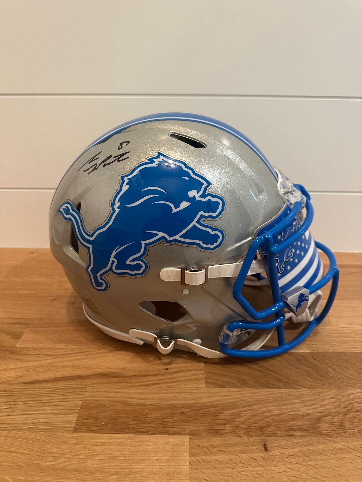 Sam LaPorta Signed Detroit Lions 2024 Full-Size Riddell Speed Authentic Helmet –