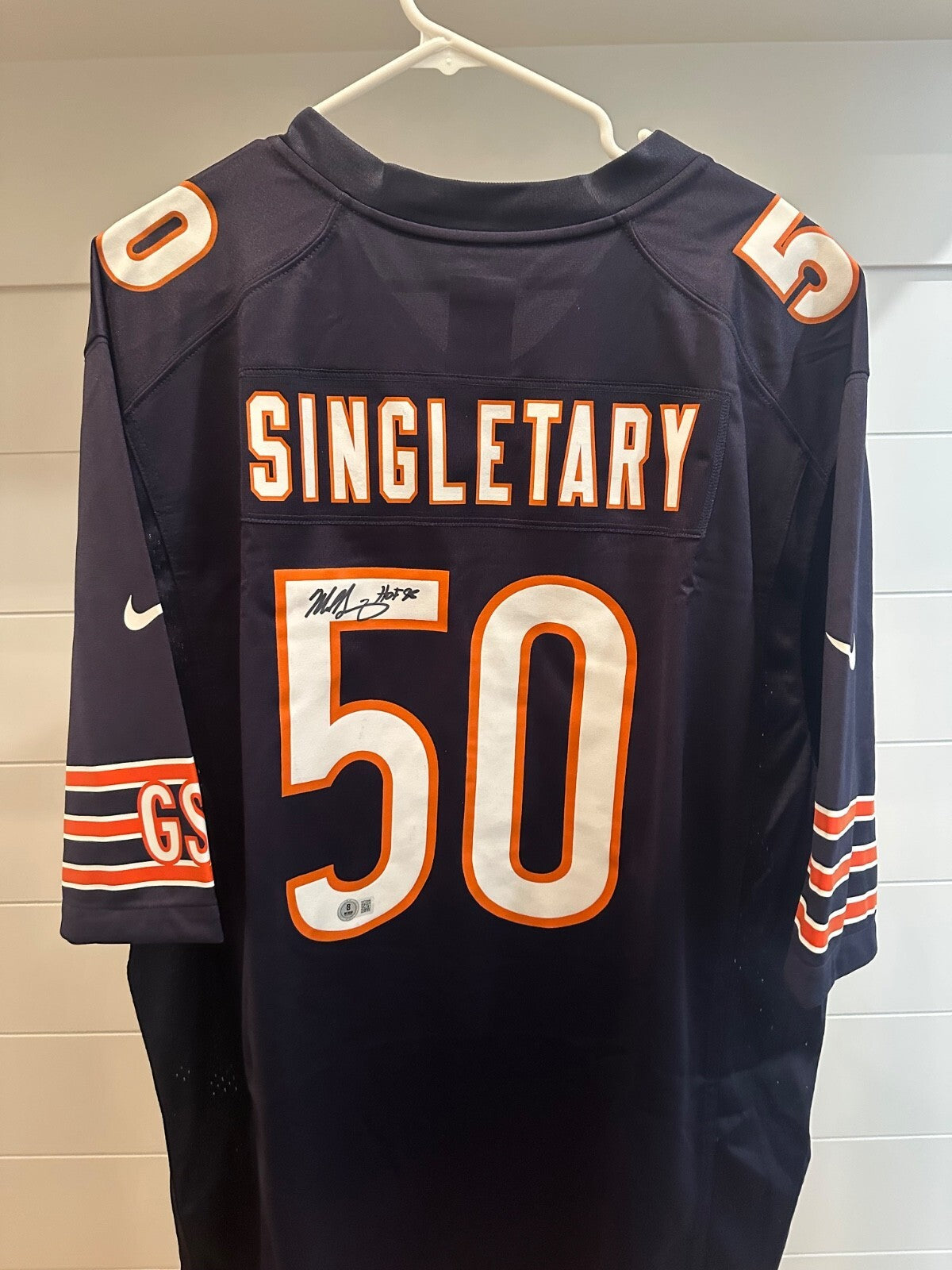 Mike Singletary Signed Chicago Bears Nike Jersey HOF 98 – Beckett Witnessed