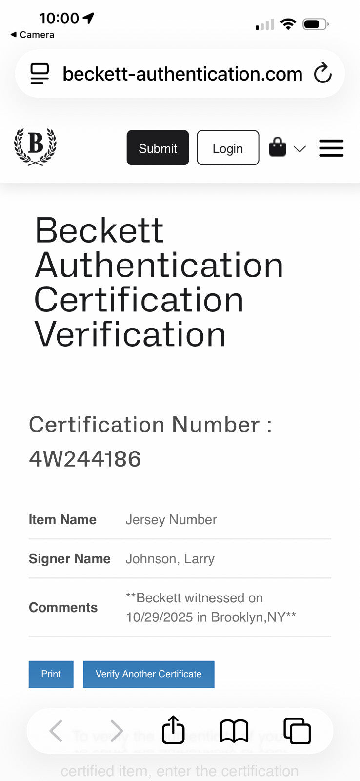 Larry Johnson Signed Charlotte Hornets #2 Jersey – Beckett Witnessed