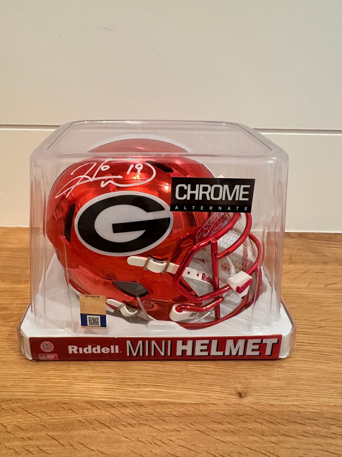 Hines Ward Signed Georgia Bulldogs Chrome Mini Helmet with visor– Beckett