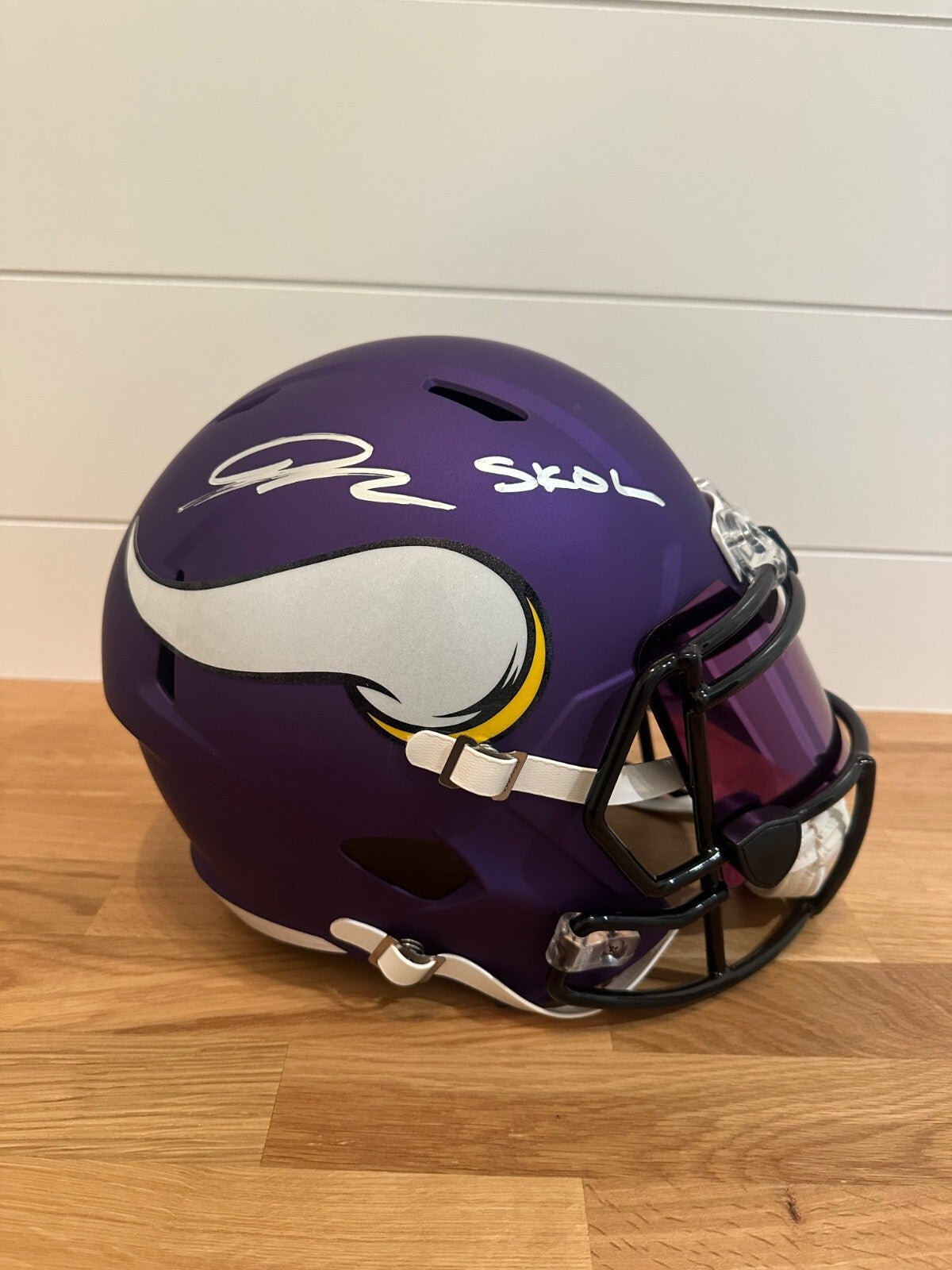 Jordan Addison Signed Minnesota Vikings Full-Size Speed Replica Helmet – “SKOL”
