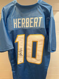 Justin Herbert Signed Chargers #10 Powder Blue Jersey – Beckett Witnessed COA