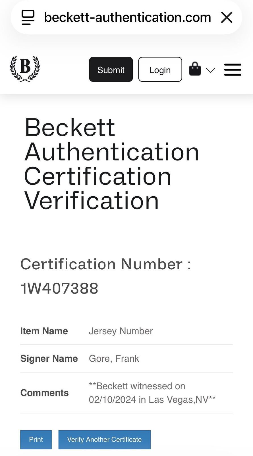 Frank Gore Signed 49ers Jersey #21 – Beckett Witness Authenticated