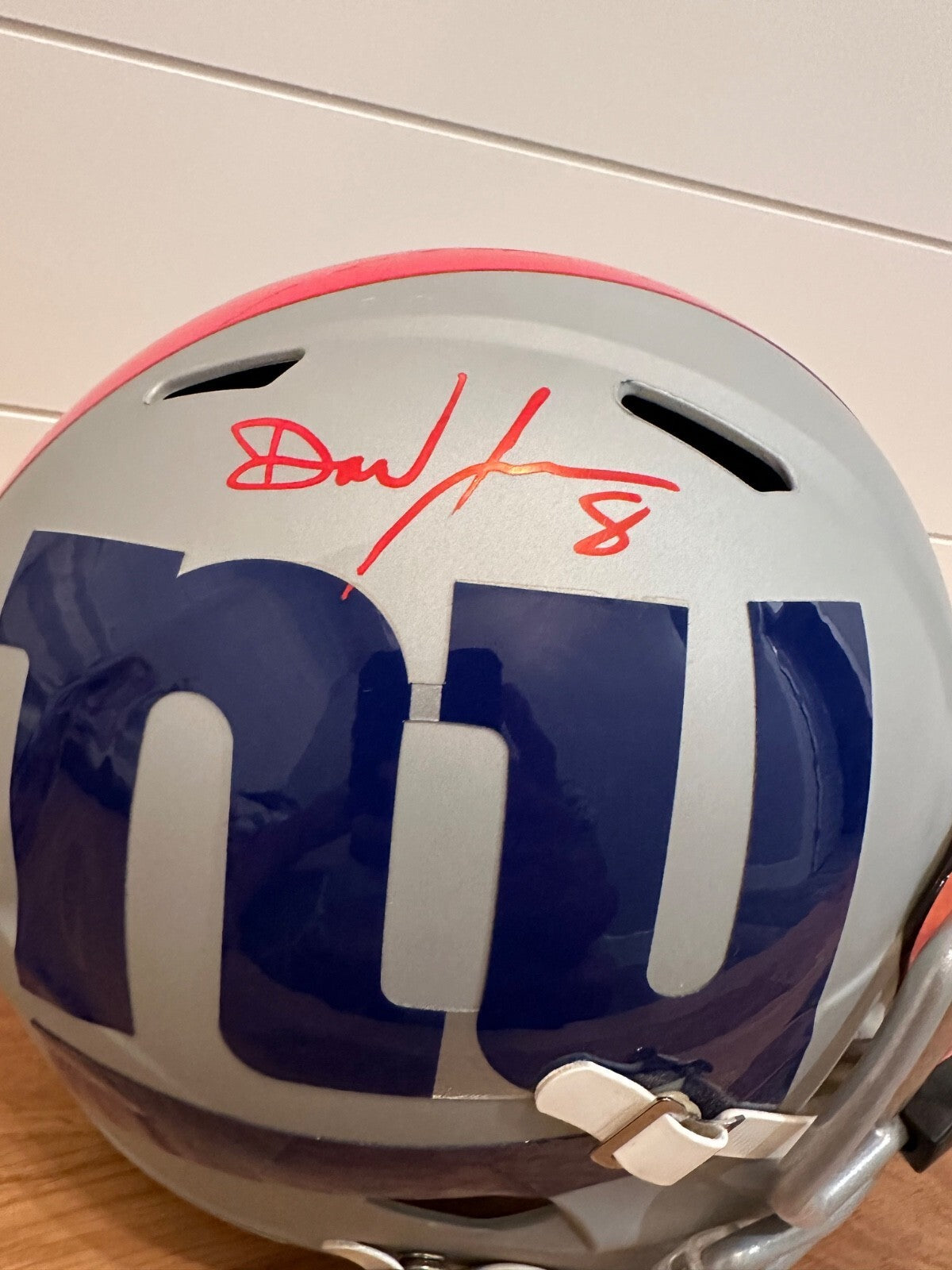 Daniel Jones Signed New York Giants Full-Size AMP Replica Helmet – JSA COA