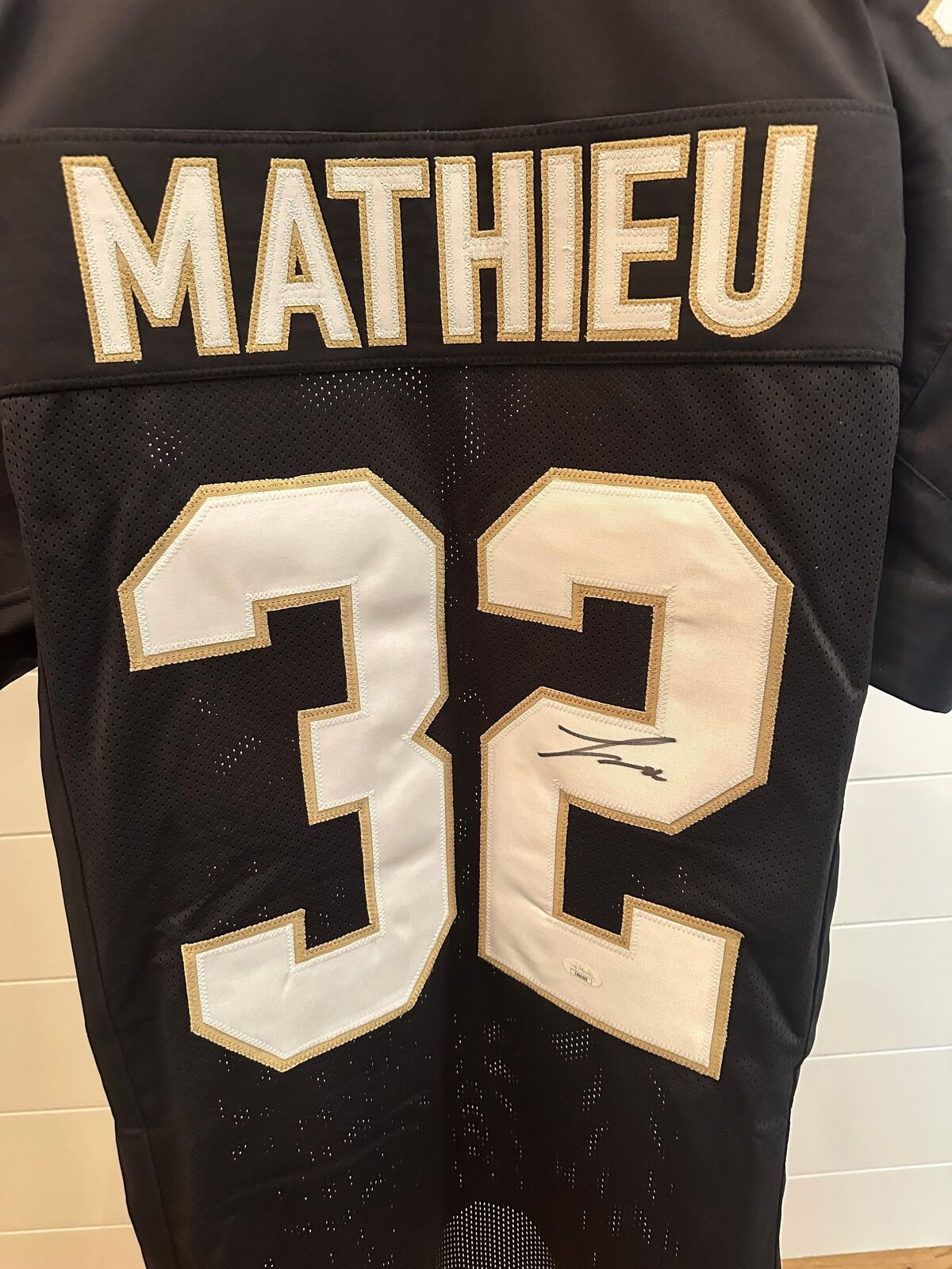 Tyrann Mathieu Signed New Orleans Saints #32 Jersey JSA Autographed Black Jersey