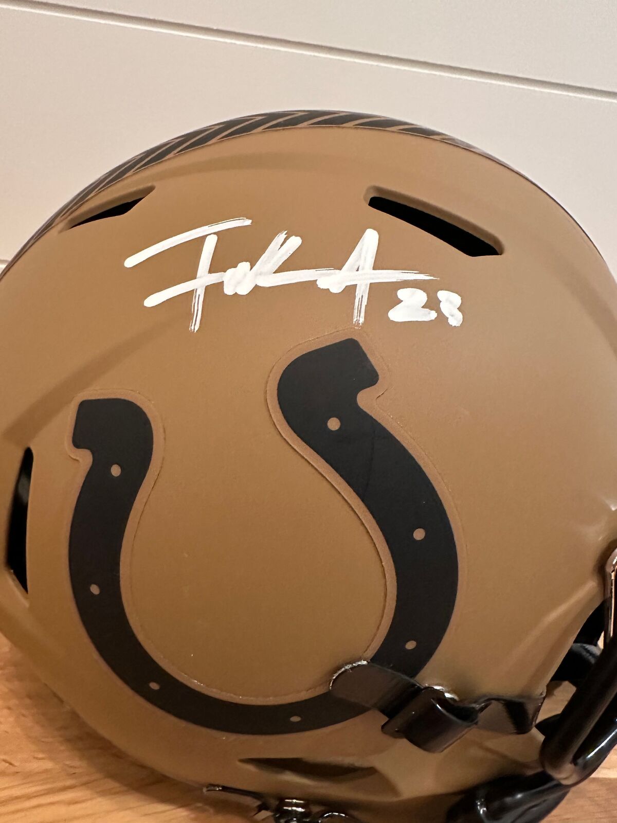 Frank Gore Signed Indianapolis Colts Salute to Service Full-Size Replica Helmet