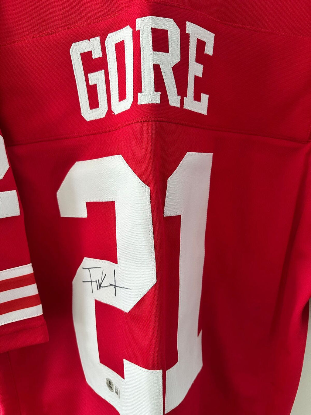 Frank Gore Signed 49ers Jersey #21 – Beckett Witness Authenticated