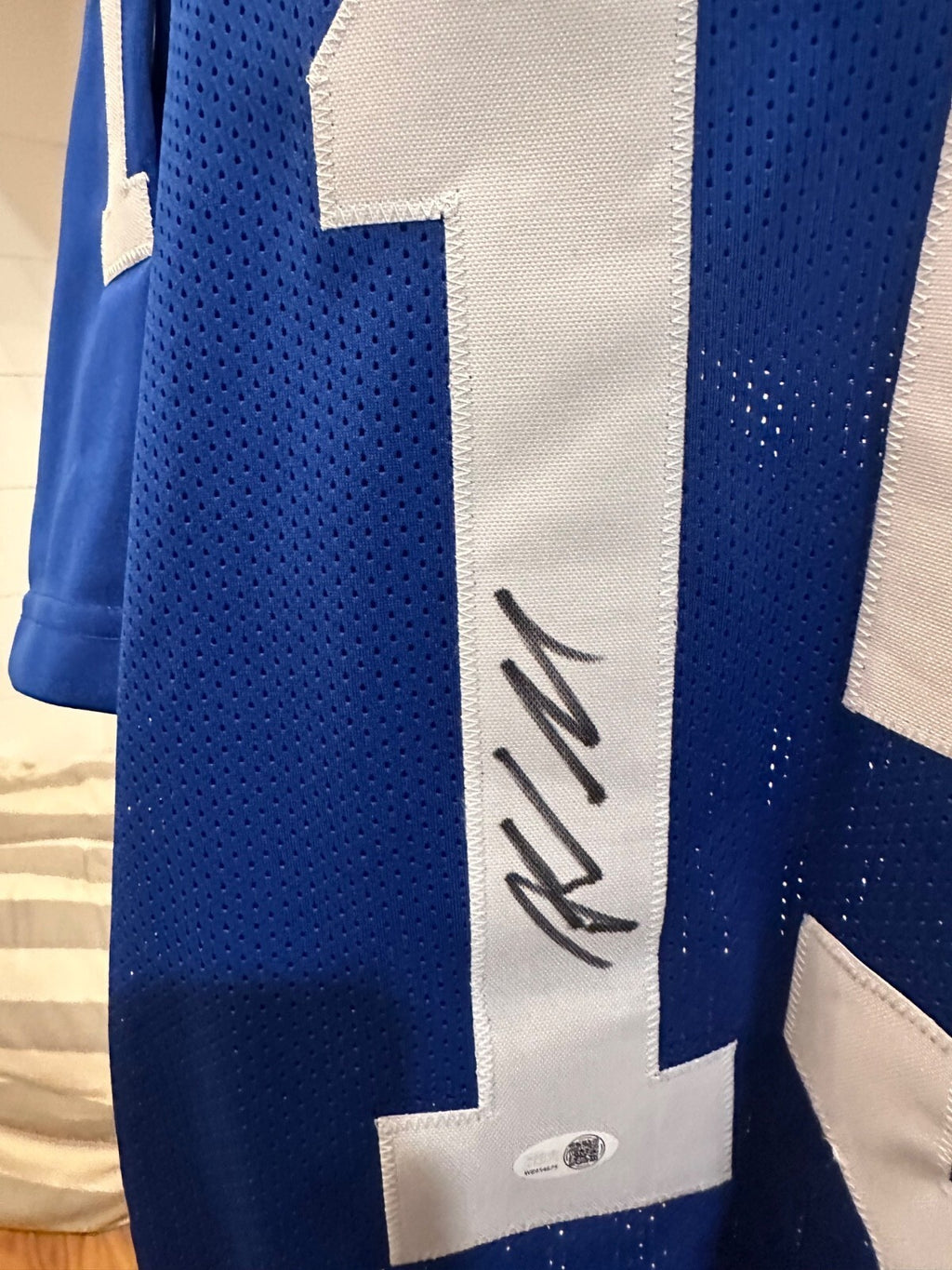 Riley Leonard Signed Colts #15 Blue Jersey – JSA Authenticated