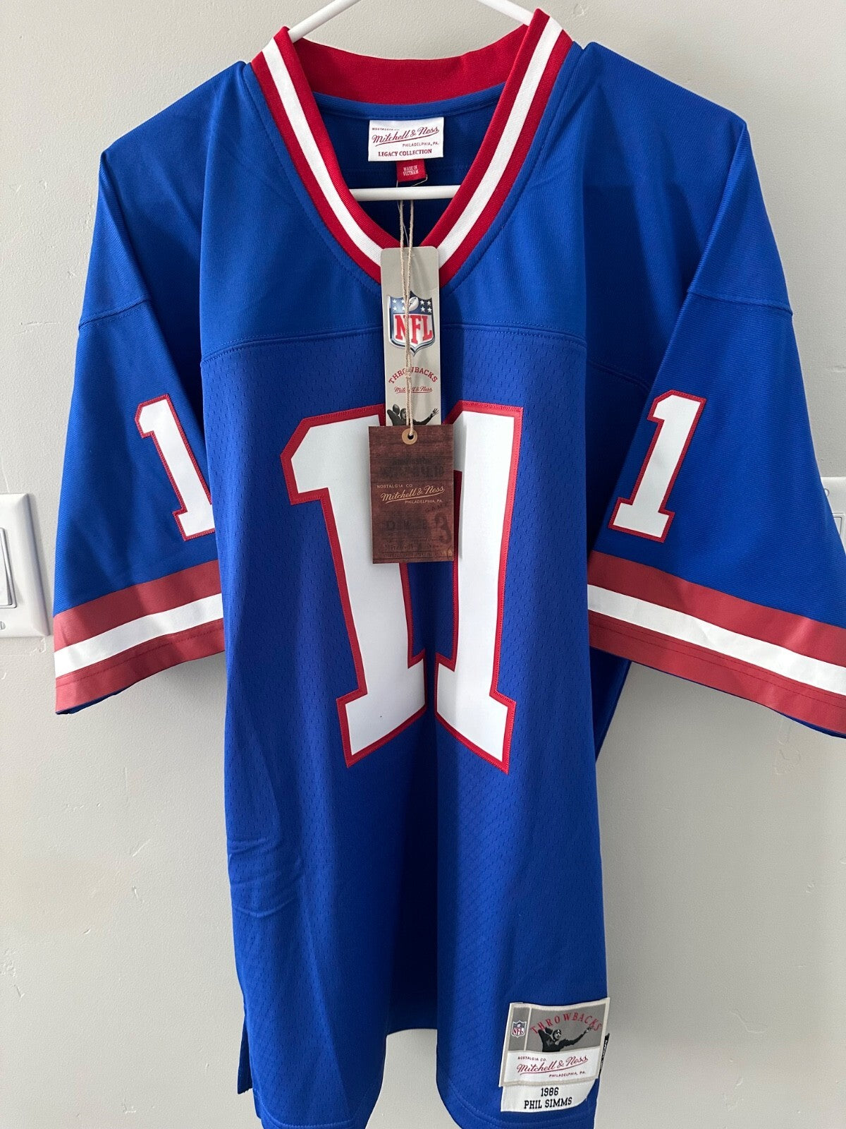 Phil Simms Signed Mitchell & Ness Autographed & Inscribed Fanatics NY Giants