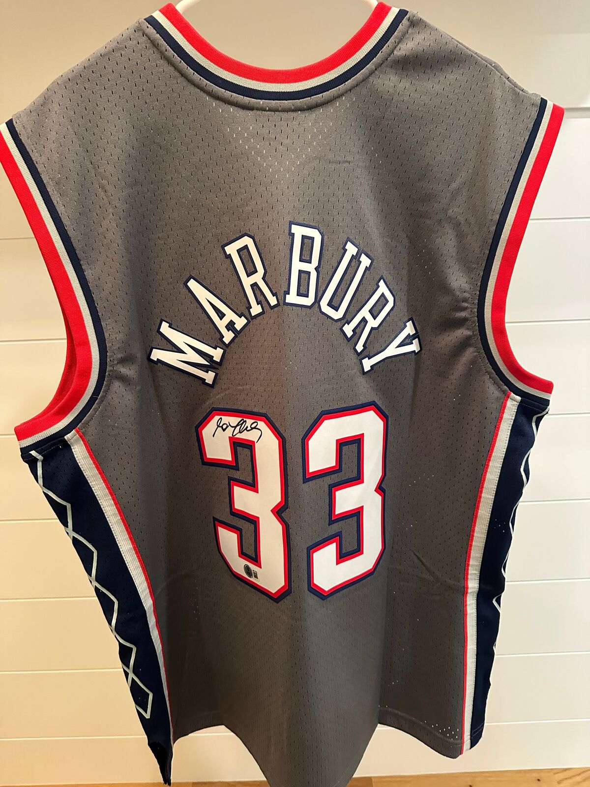 Stephon Marbury Autographed New Jersey Nets #33 Mitchell & Ness Jersey – Becket