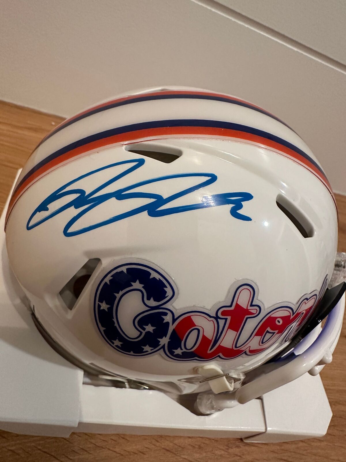 Ricky Pearsall Signed Florida Gators Stars & Stripes Riddell Speed Mini Helmet –