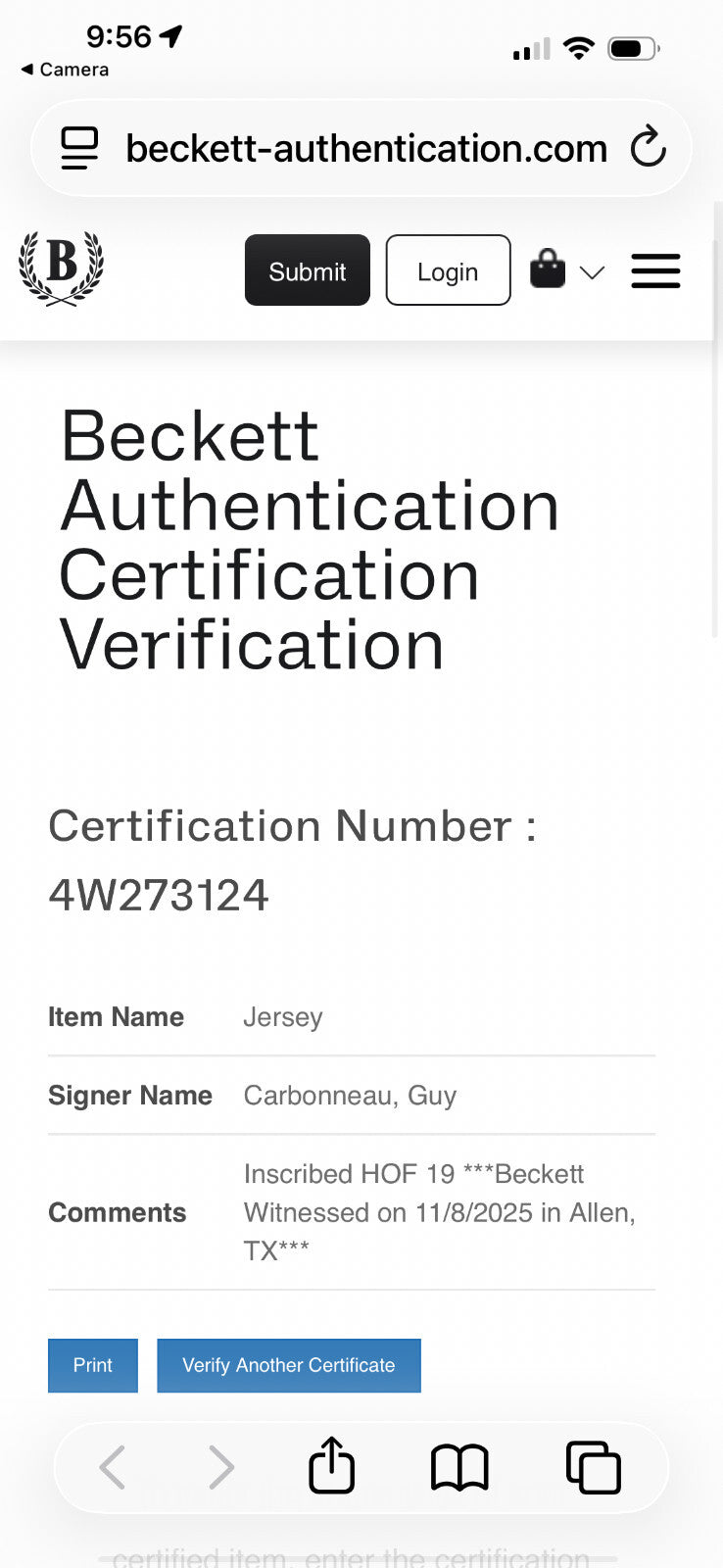 Guy Carbonneau Signed Montreal Canadiens Jersey “HOF 19” Beckett Witnessed