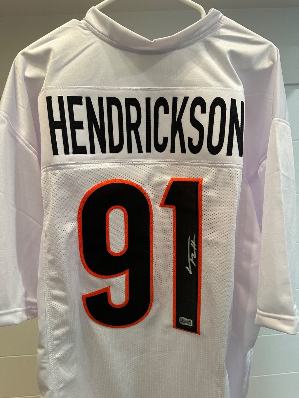 Trey Hendrickson Signed Bengals #91 White Jersey – Beckett COA