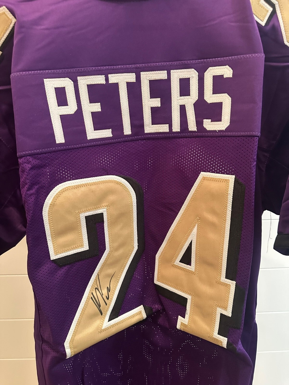 Marcus Peters Signed Baltimore Purple #24 Jersey – JSA Authenticated