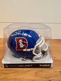 Clinton Portis Signed Denver Broncos Throwback Mini Helmet with Visor – Leaf