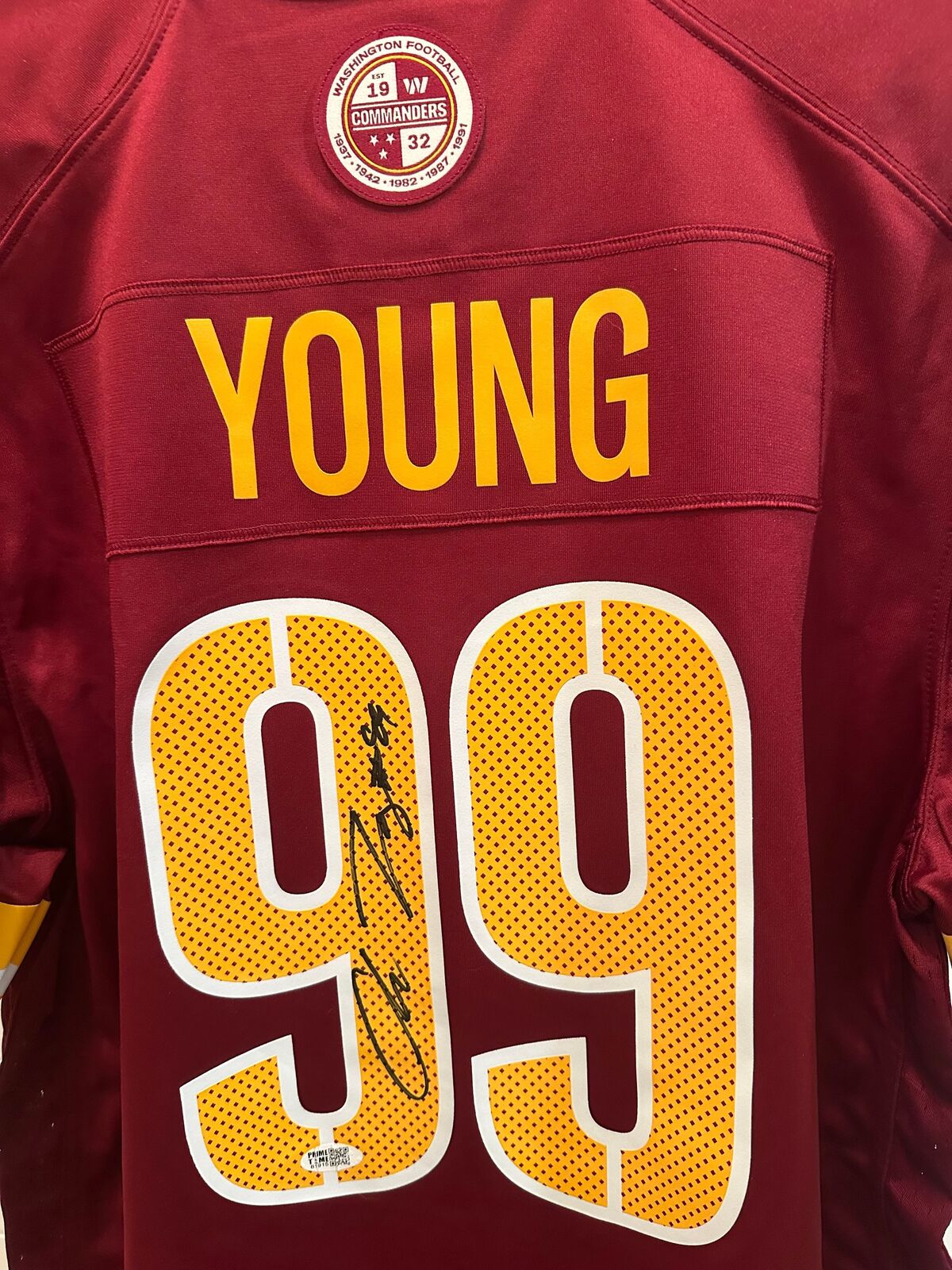 Chase Young Signed Washington Commanders #99 Nike Jersey – Prime Time COA,