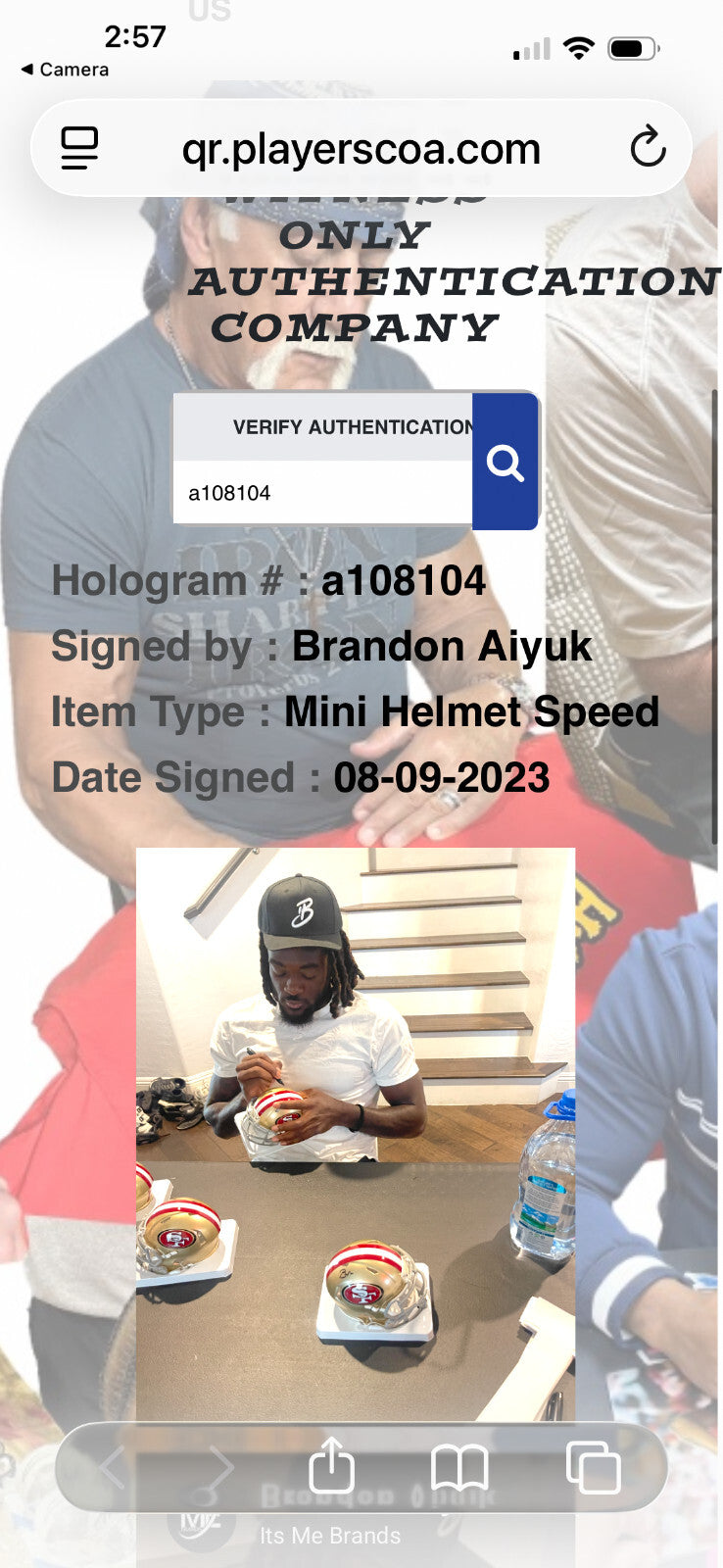 Brandon Aiyuk Signed 49ers Speed Mini Helmet – JSA & PIA COA
