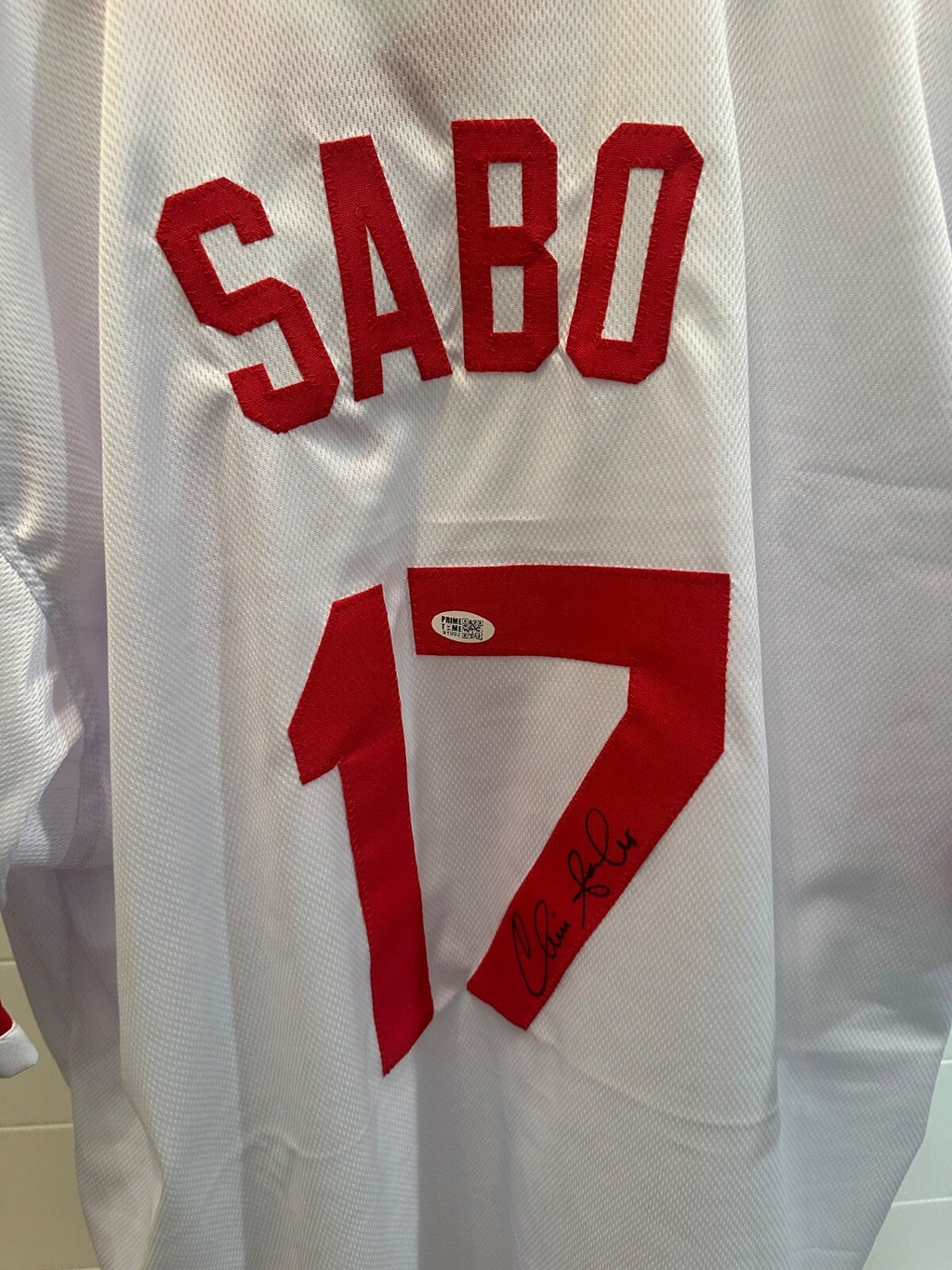 Chris Sabo Signed Cincinnati Reds #17 Jersey – Prime Time Authenticated – XL