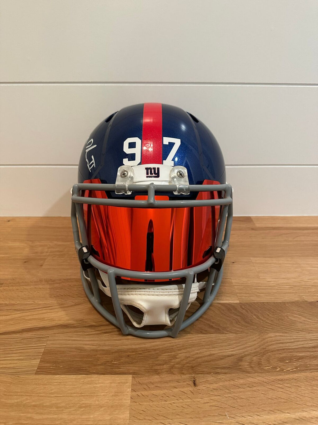 Dexter Lawrence Signed New York Giants Full-Size Riddell Replica Helmet –