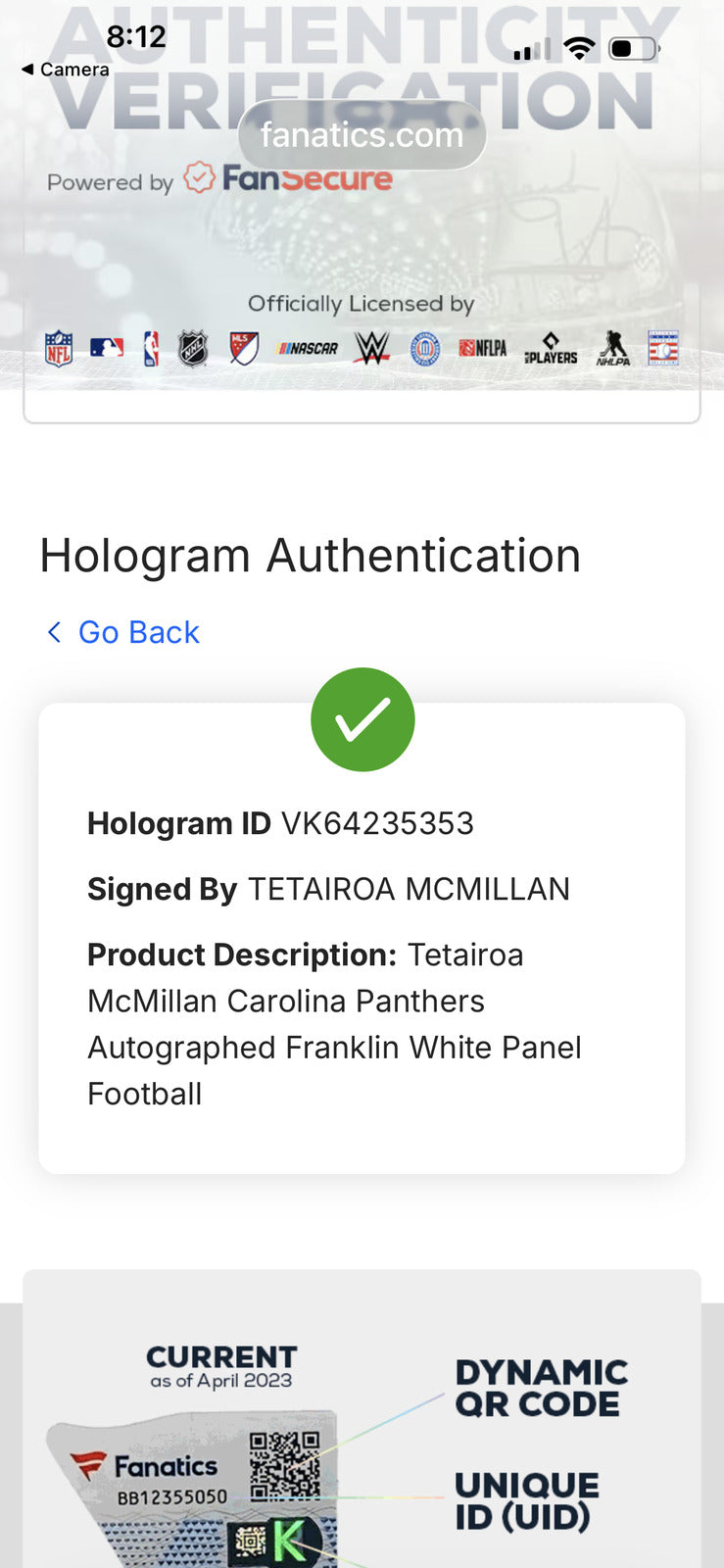 Tetairoa McMillan Signed Carolina Panthers White Panel Football – Fanatics
