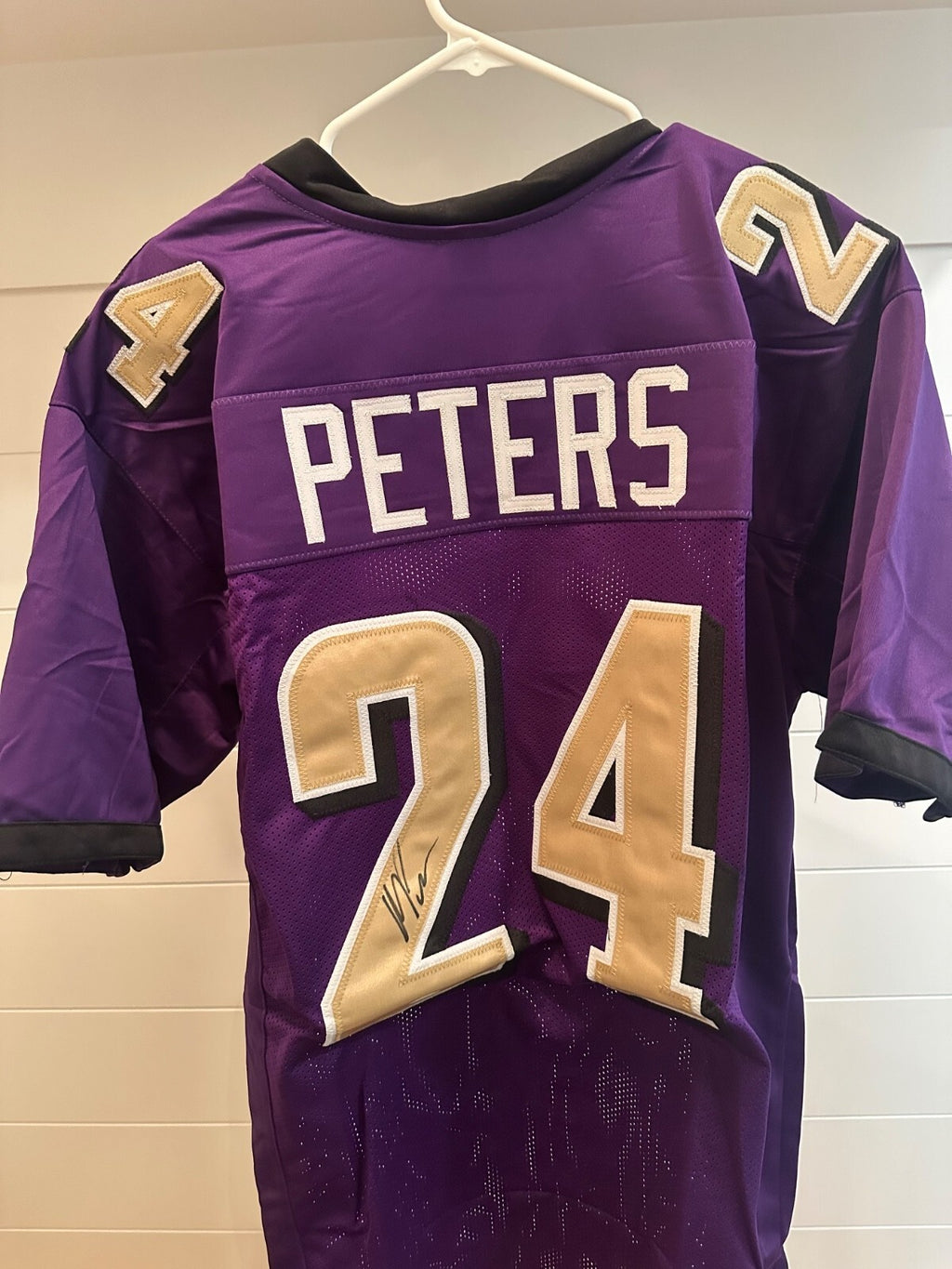 Marcus Peters Signed Baltimore Purple #24 Jersey – JSA Authenticated