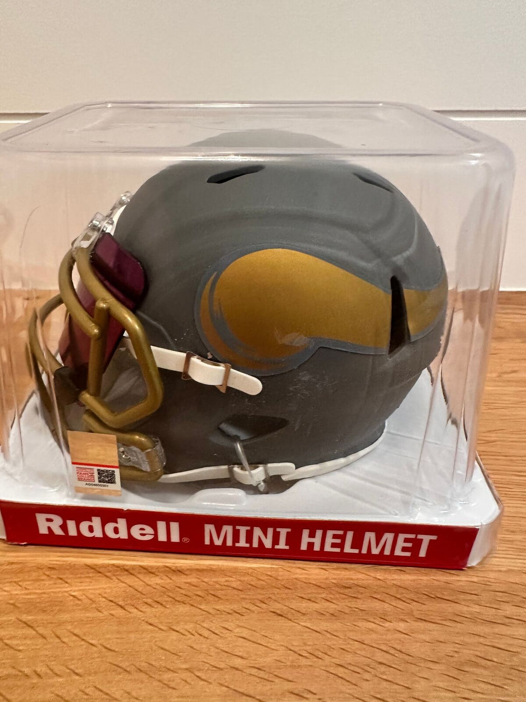 Paul Krause Signed Minnesota Vikings Slate Riddell Speed Mini Helmet — HOF 98