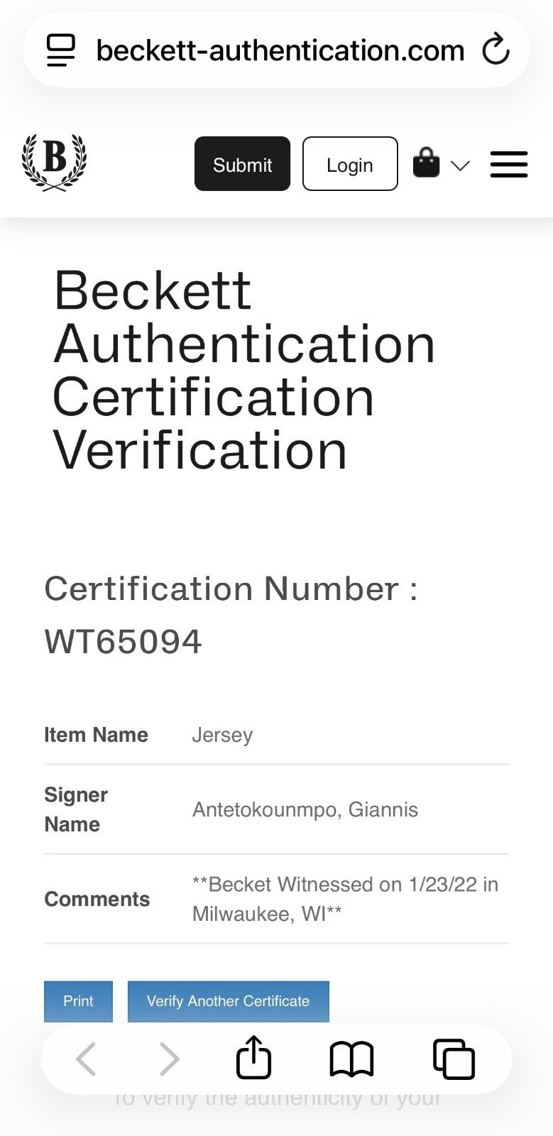 Giannis Antetokounmpo Signed Bucks Nike Swingman Jersey – Beckett Witnessed