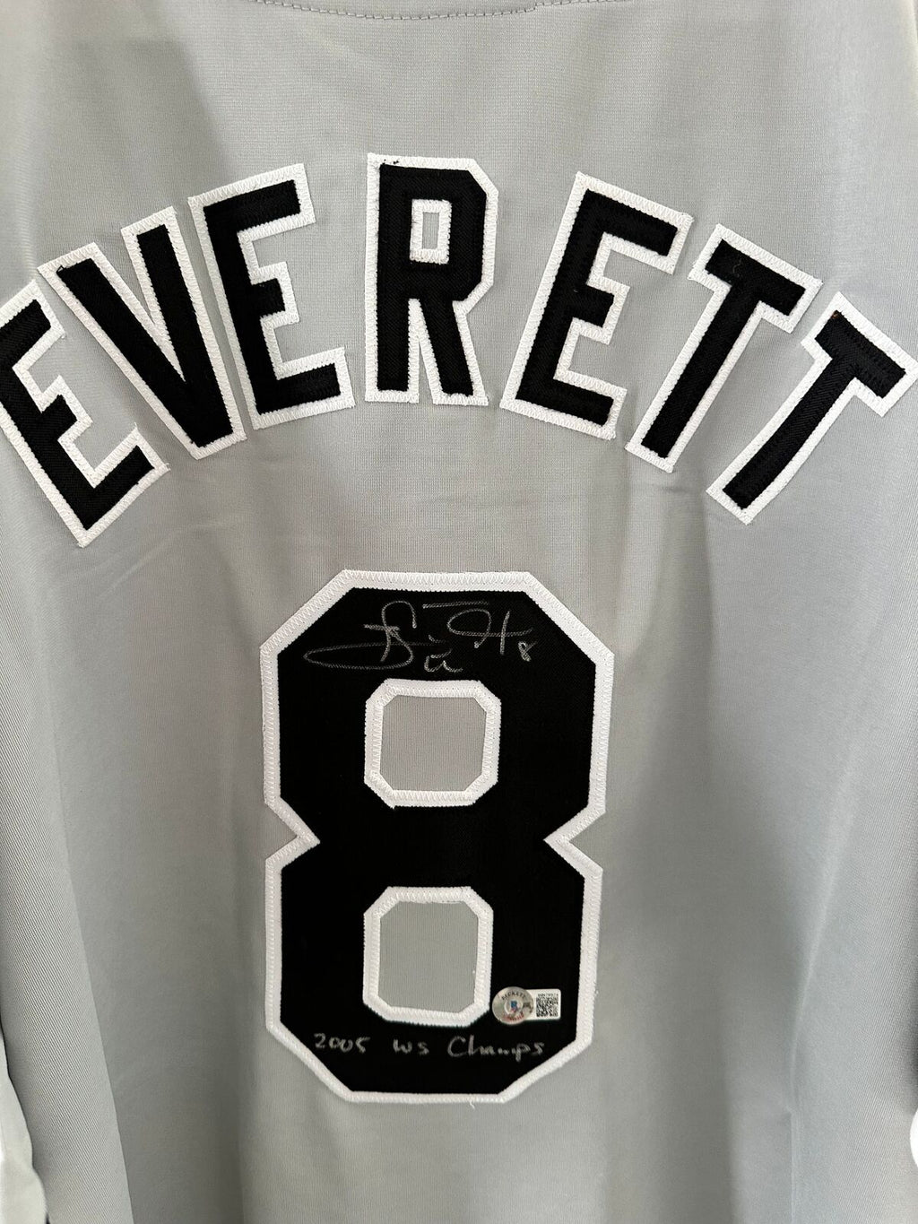 Carl Everett Signed Chicago White Sox Jersey – Beckett – 2005 WS Champs