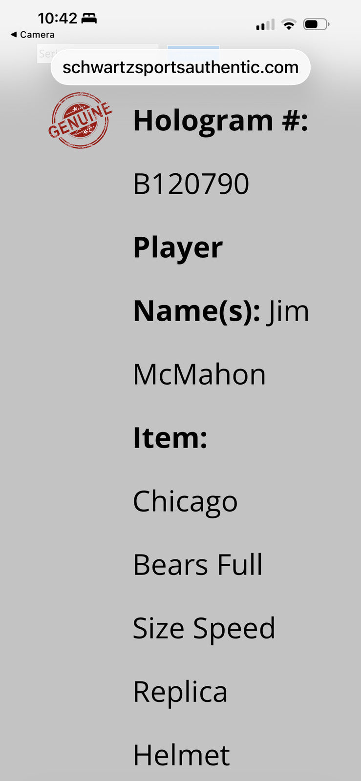 Jim McMahon Signed Chicago Bears Full-Size Riddell Speed Replica Helmet –