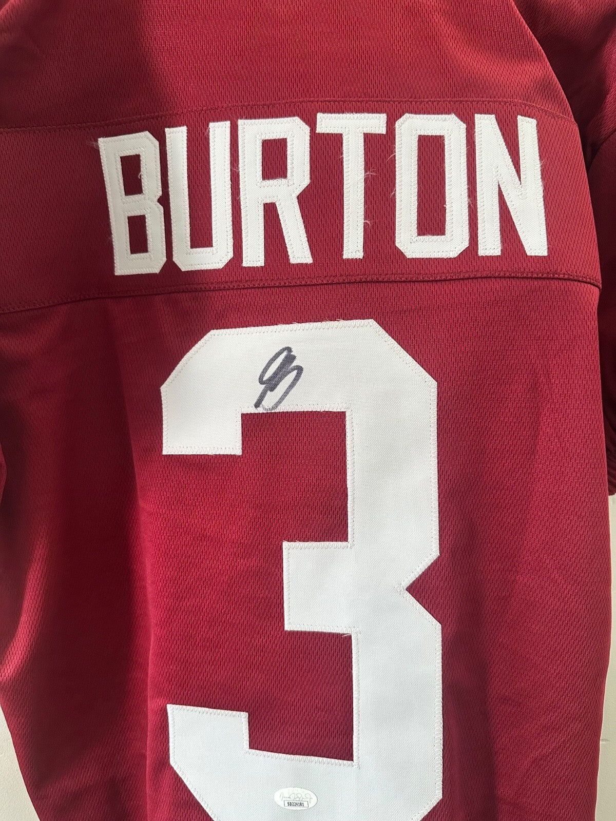 Jermaine Burton hand-signed Alabama Crimson Tide custom jersey.