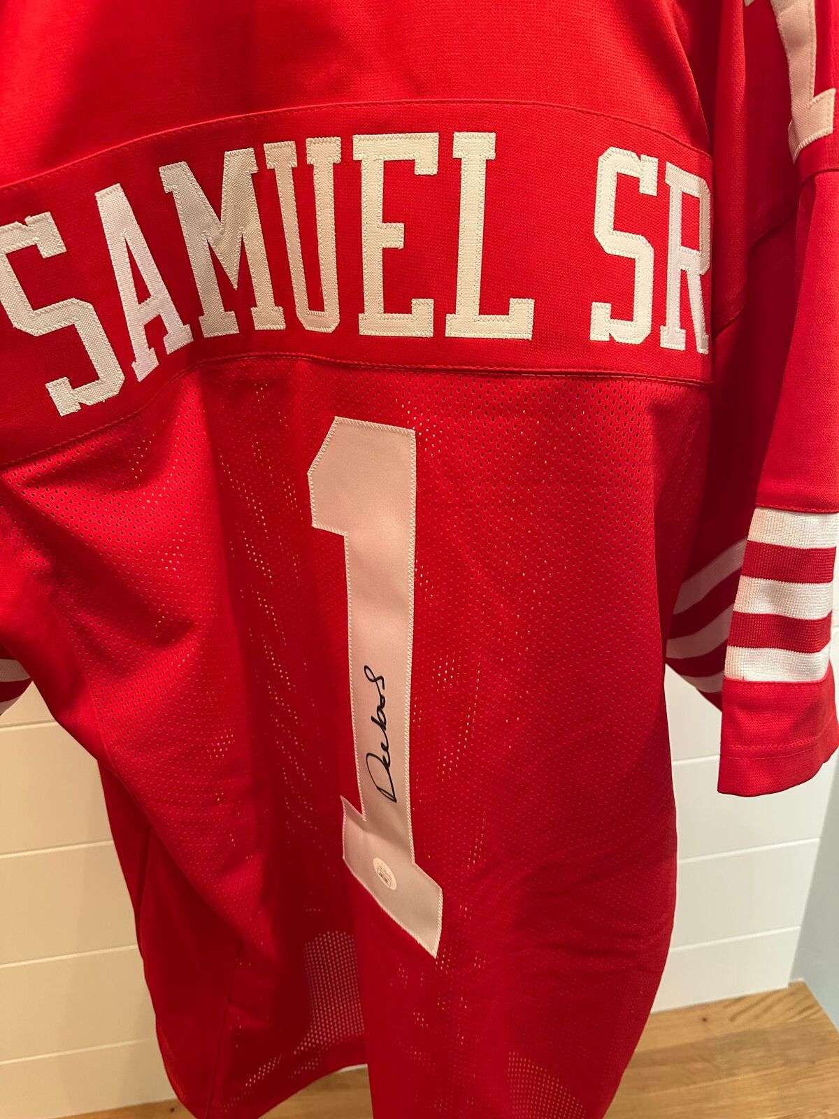 Deebo Samuel Signed San Francisco 49ers #1 Red Jersey – JSA Certified Autograph