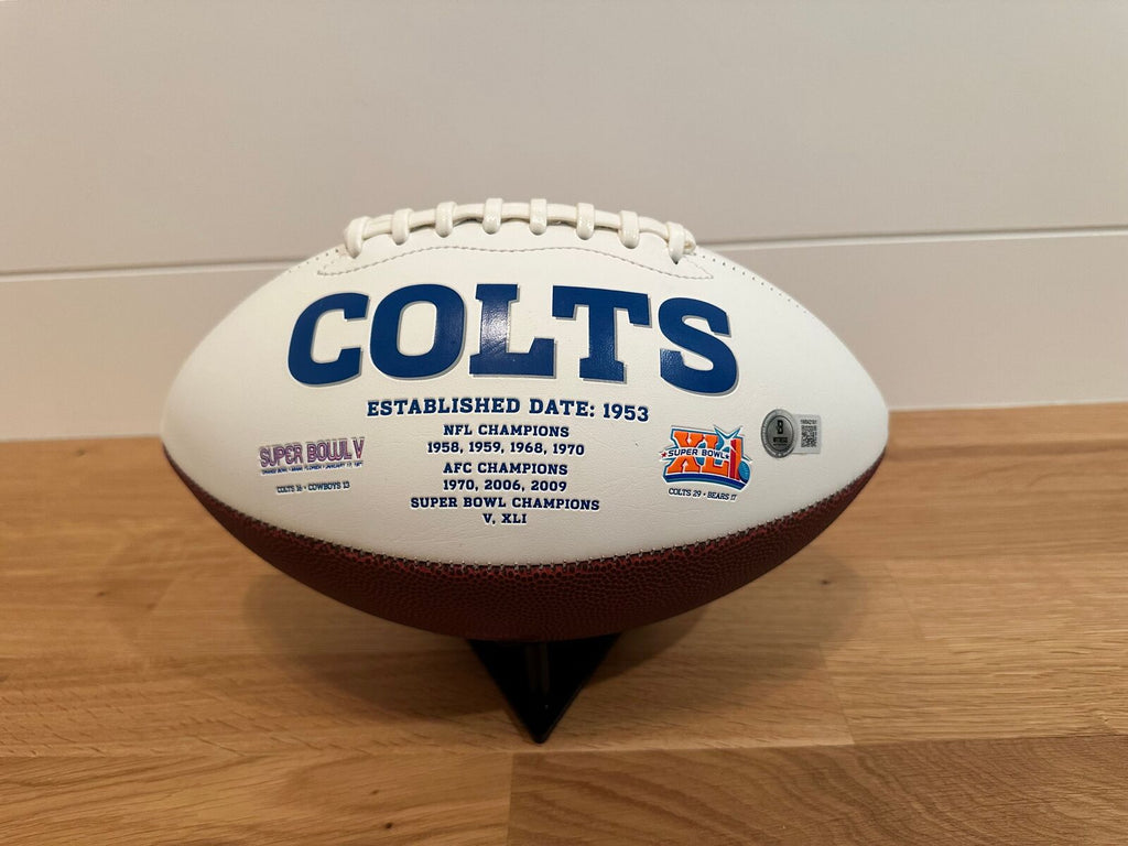 Frank Gore Signed Indianapolis Colts White Panel Football – Beckett Witnessed