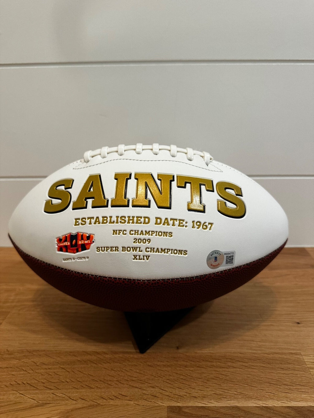 Chris Olave Signed New Orleans Saints White Panel Football — Beckett Witnessed