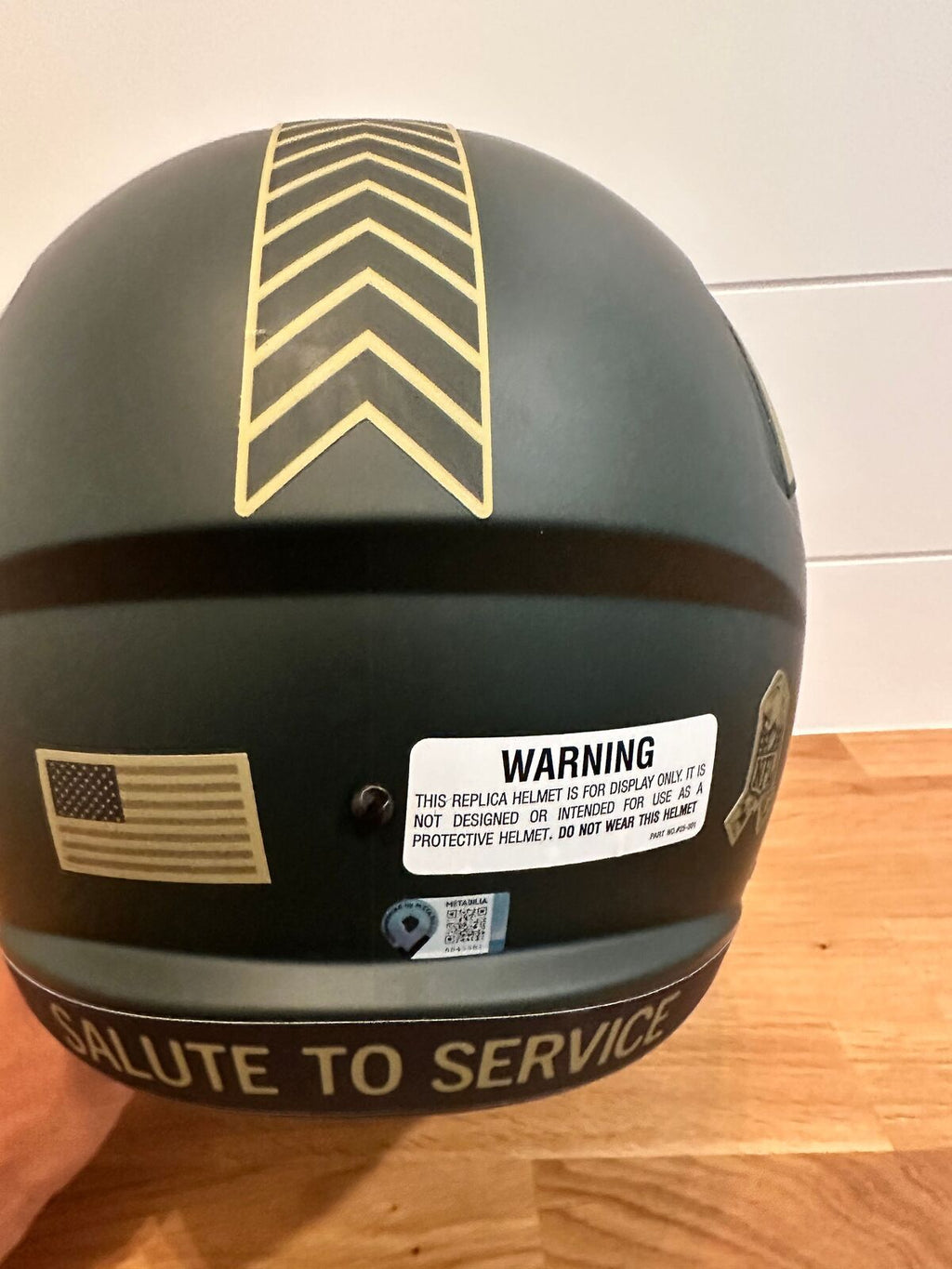 Davante Adams Signed LA Rams Salute to Service Full Size Replica Helmet –