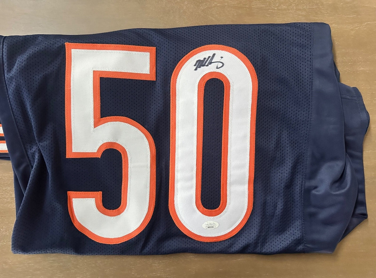Chicago Bears Mike Singletary Autographed Pro Style Blue Stat Jersey JSA Auth...