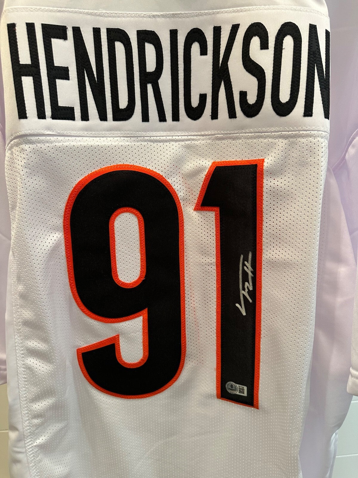 Trey Hendrickson Signed Bengals #91 White Jersey – Beckett COA