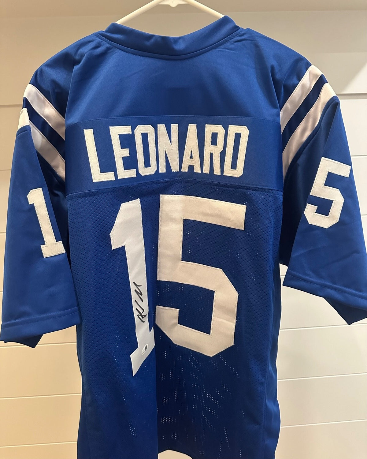 Riley Leonard Signed Colts #15 Blue Jersey – JSA Authenticated
