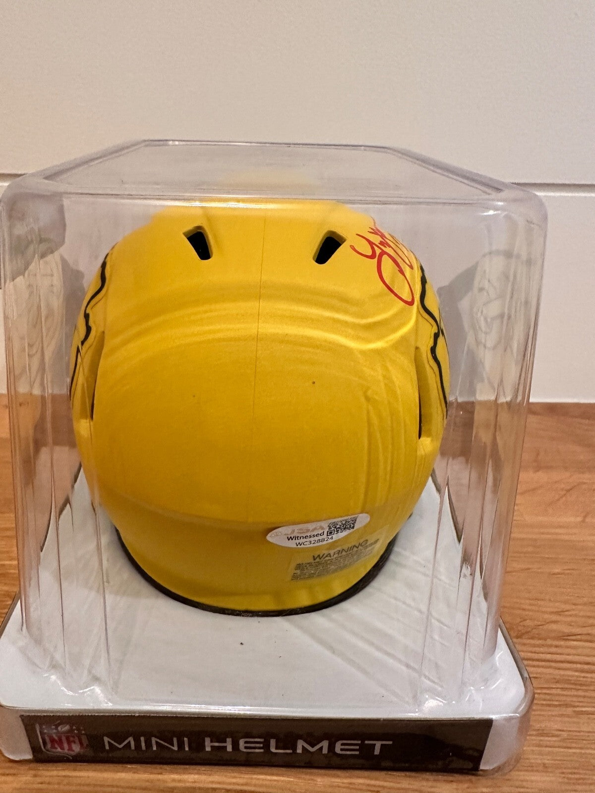 Larry Johnson Signed Kansas City Chiefs Rave Mini Helmet – JSA Witness COA
