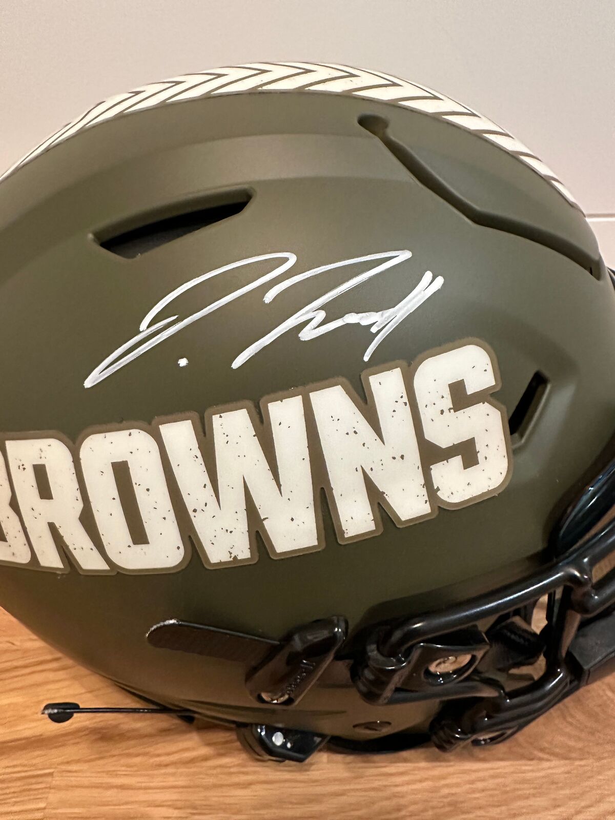 Jerry Jeudy Signed Cleveland Browns STS Riddell SpeedFlex Authentic Helmet